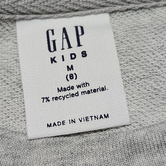 Gap Kids Heather Gray Sweatshirt Girls Size Medium Pastel Heart Graphic Pullover - Picture 4 of 6